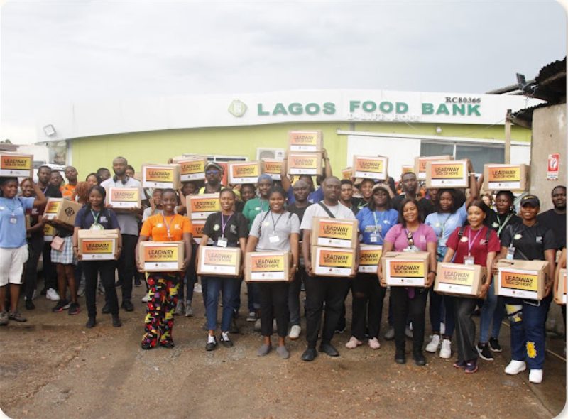 Leadway volunteers delivering relief packages at Lagos Food Bank